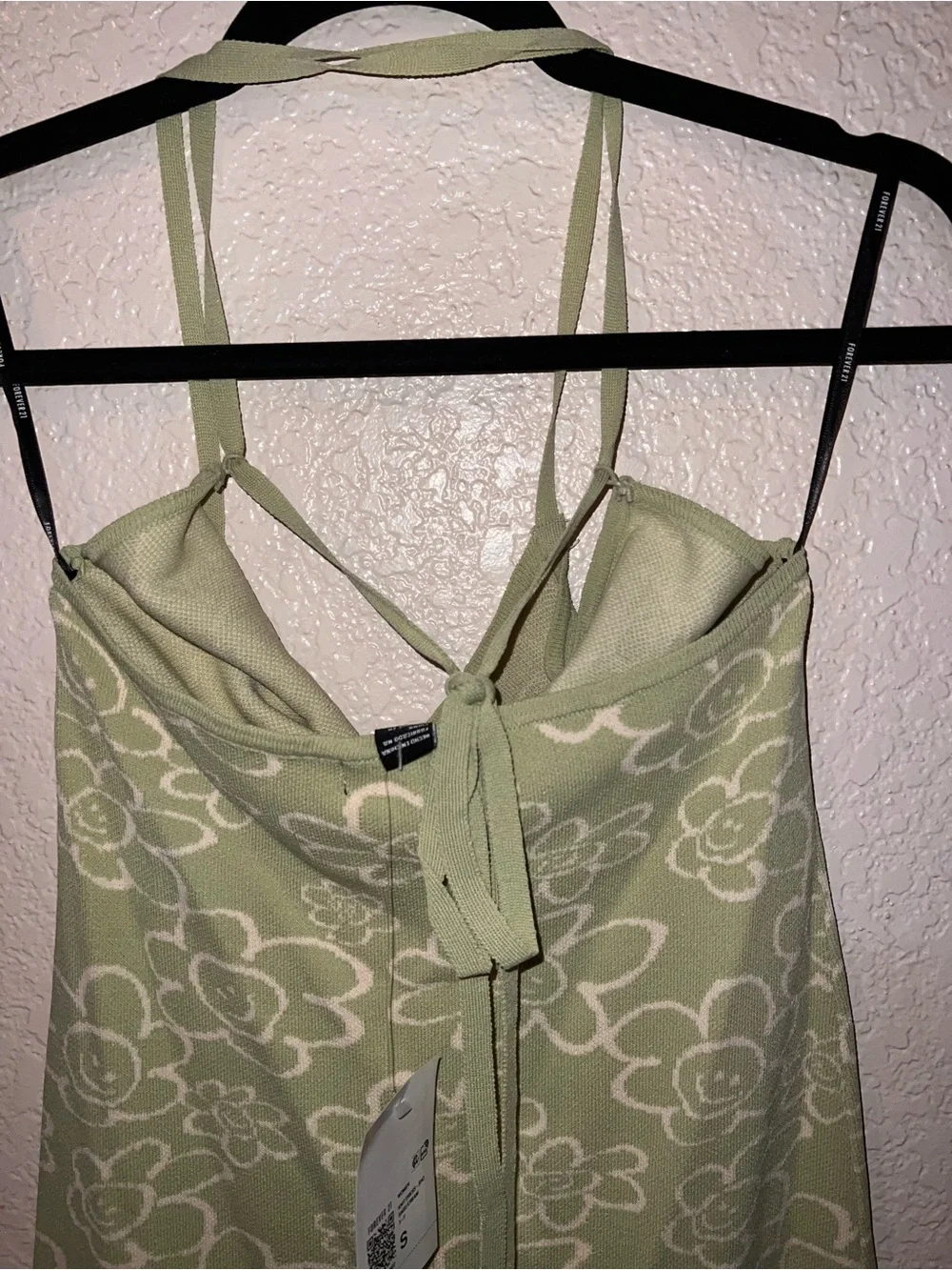 NWT Forever 21 Green Floral Knit Mini Dress - Picture 4 of 4